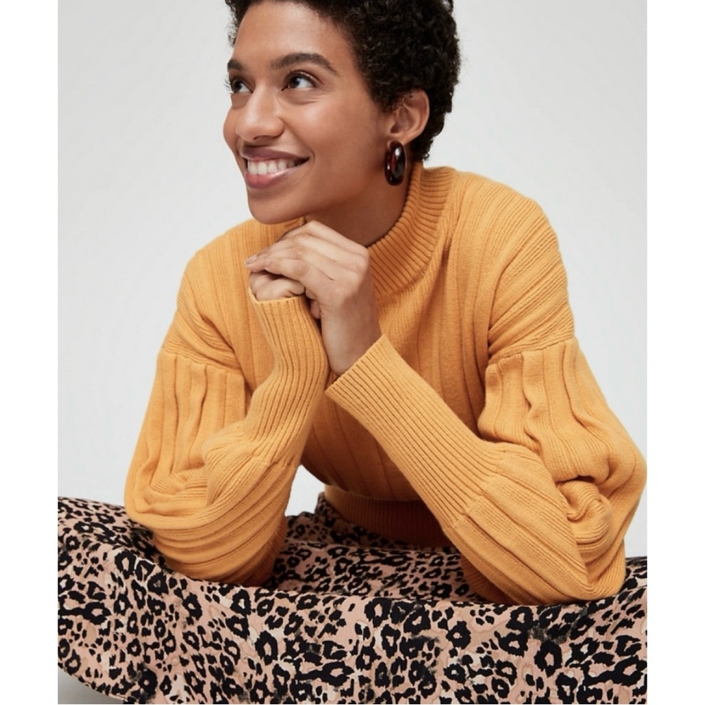 Wilfred ribbed mockneck sweater gold spice xxs